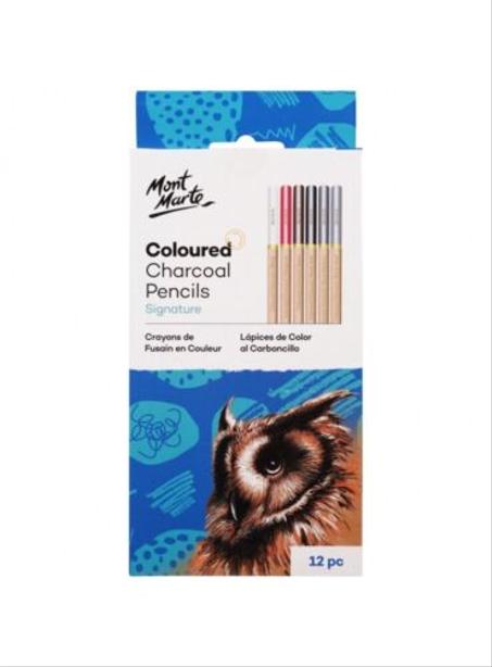 Set de 12 crayons fusain en couleur Mont Marte