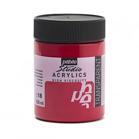 Peinture acrylique Pebeo 500ml Carmin Naphtol N°18