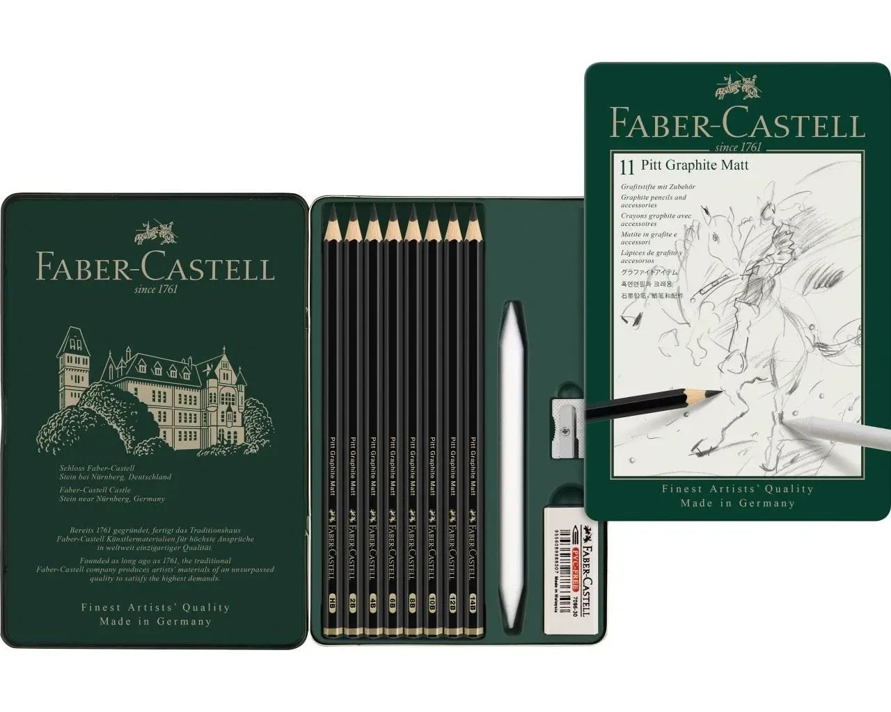 Set de crayons Pitt Graphite Matt Faber-Castell 11 pcs