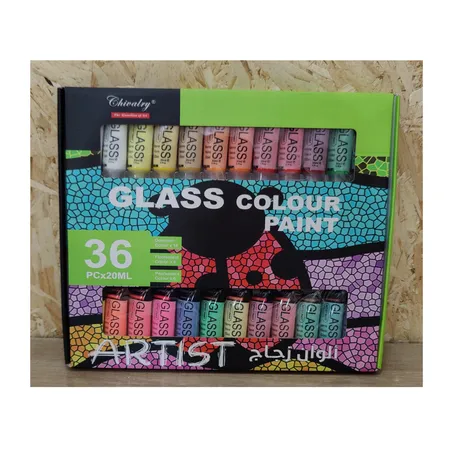 Pack de 36 couleurs vitrail x20ml