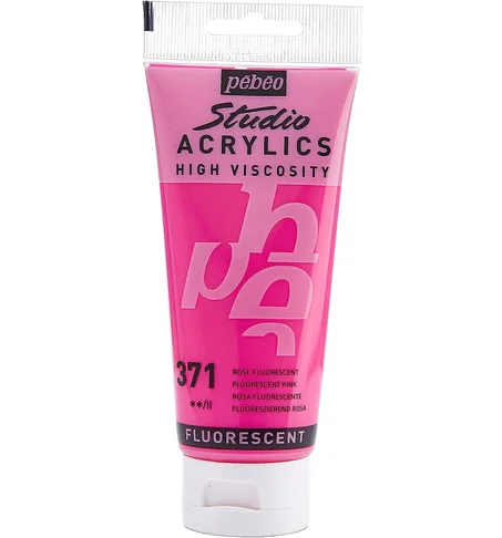 Peinture acrylique Pebeo 100ml Rose fluorescent N°371