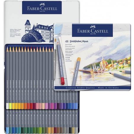 Boîte de 48 crayons de couleur aquarellables Goldfaber Aqua Faber-Castell