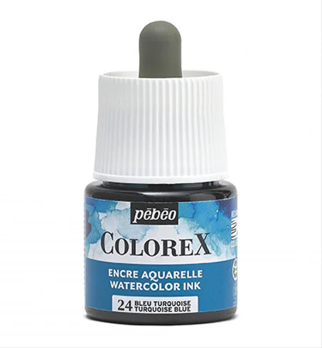 Encre aquarelle Colorex Pebeo 45ml Bleu turquoise