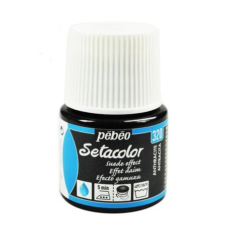 Peinture tissu setacolor Pebeo 45ml Anthracite N°320