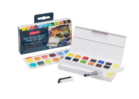 Palette aquarelle Derwent 12 demi-godets