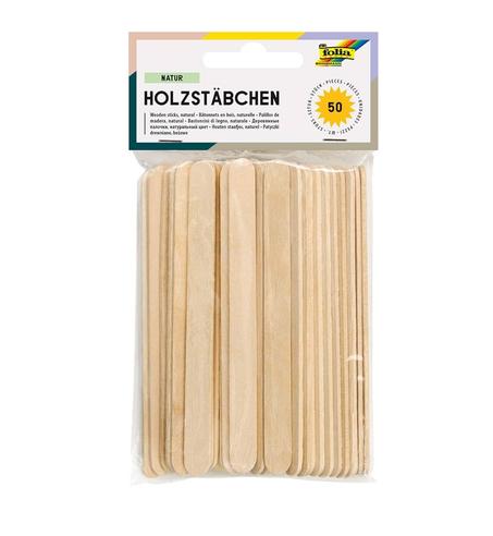 Pochette de 50 batônnets en bois naturel Folia