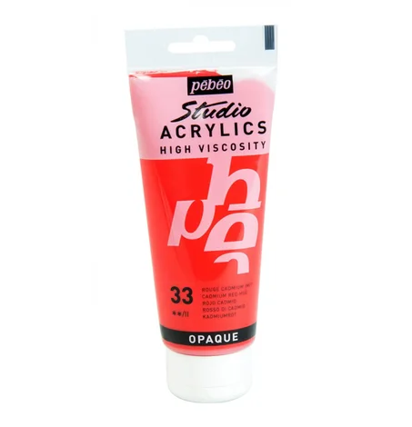 Peinture acrylique Pebeo 100ml Rouge cadmium imit N°33