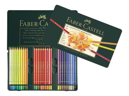 Boîte en métal de 60 crayons polychromos Faber-Castell