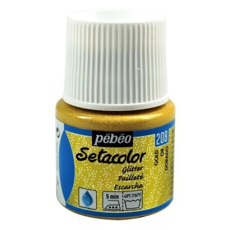 Peinture tissu setacolor Pebeo 45ml Or N°208