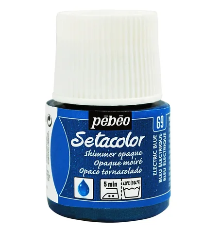 Peinture tissu setacolor Pebeo 45ml Bleu électrique N°69