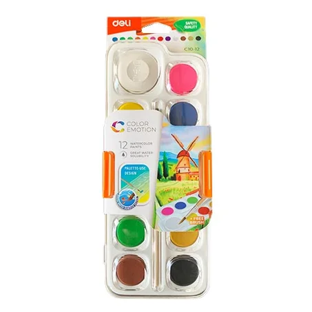 Peinture aquarelle deli 12 pcs