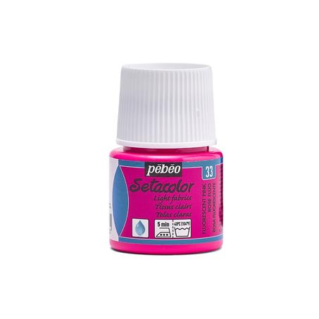 Peinture tissu setacolor Pebeo 45ml Rose fluo N°33