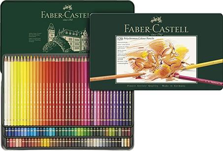 Boîte en métal de 120 crayons polychromos Faber-Castell