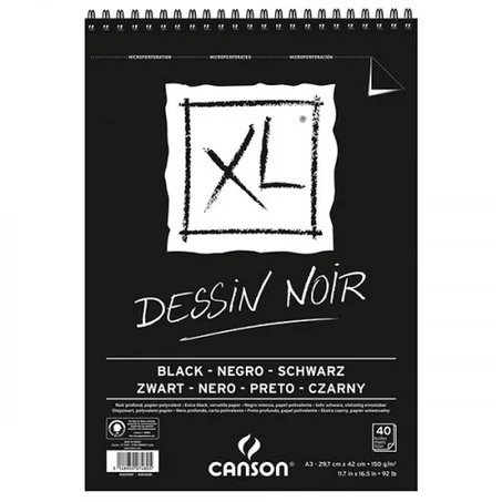Bloc Canson XL Noir A3 40F 150g