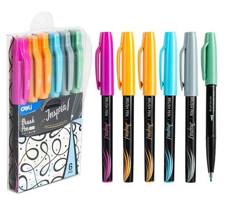 Set de 6 feutres brush deli