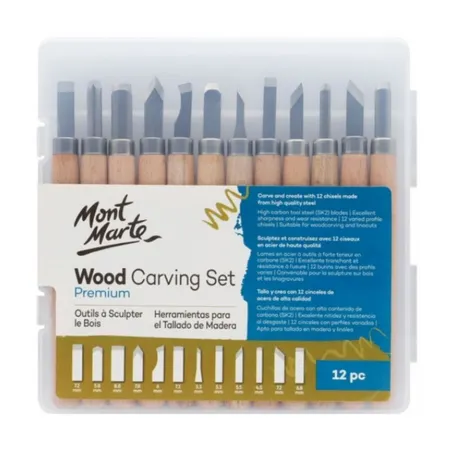 Set de 12 Outils de sculpture pour bois Mont Marte