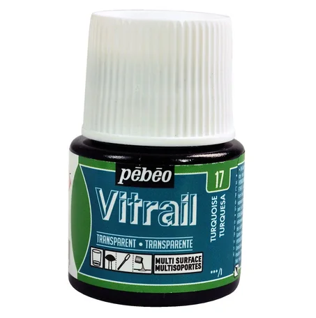 Peinture Vitrail Pebeo Turquoise N°17 45ml