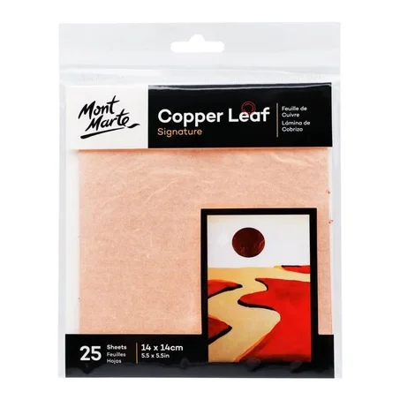 Feuille à dorer Mont Marte Cuivre 14x14 cm 25 pcs