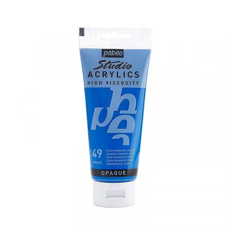 Peinture acrylique Pebeo 100ml Cyan primaire opaque N°49