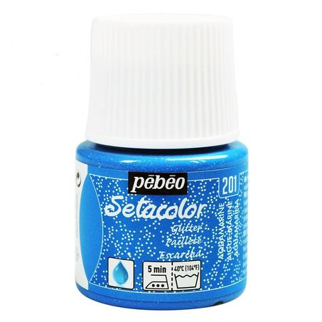 Peinture tissu setacolor Pebeo 45ml Aigue marine N°210