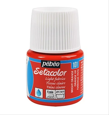 Peinture tissu setacolor Pebeo 45ml Orange vif N°101