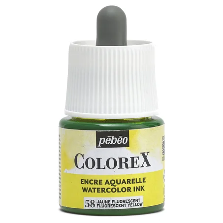 Encre aquarelle Colorex Pebeo 45ml Jaune fluorescent
