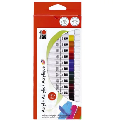 Set de 12 tubes acryliques Marabu x12ml