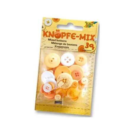 Pochette mélange de boutons Folia 30g dégradé de jaune