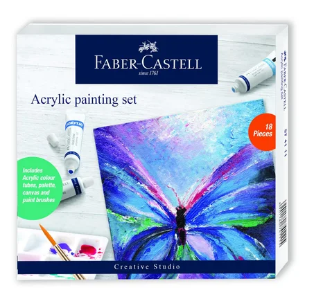 Pack de peinture acryliques Faber-Castell 18 pièces