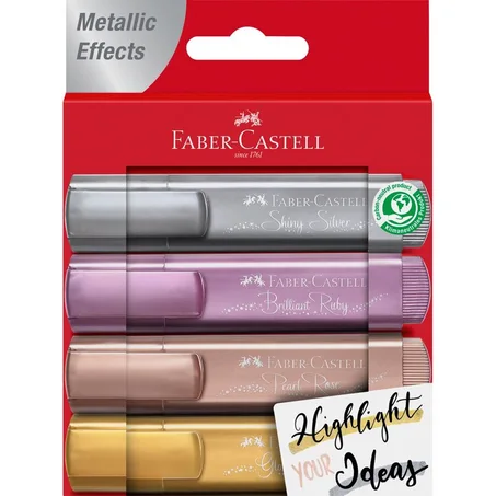Set de 4 Surligneurs Faber-Castell métallique