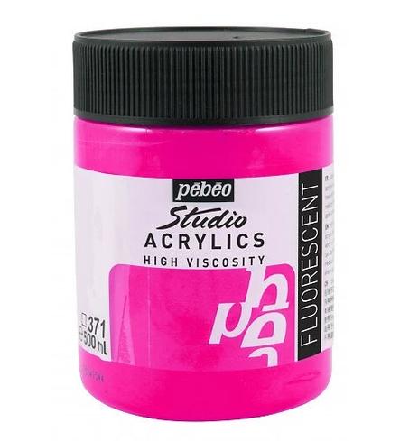 Peinture acrylique Pebeo 500ml Rose fluorescent N°371
