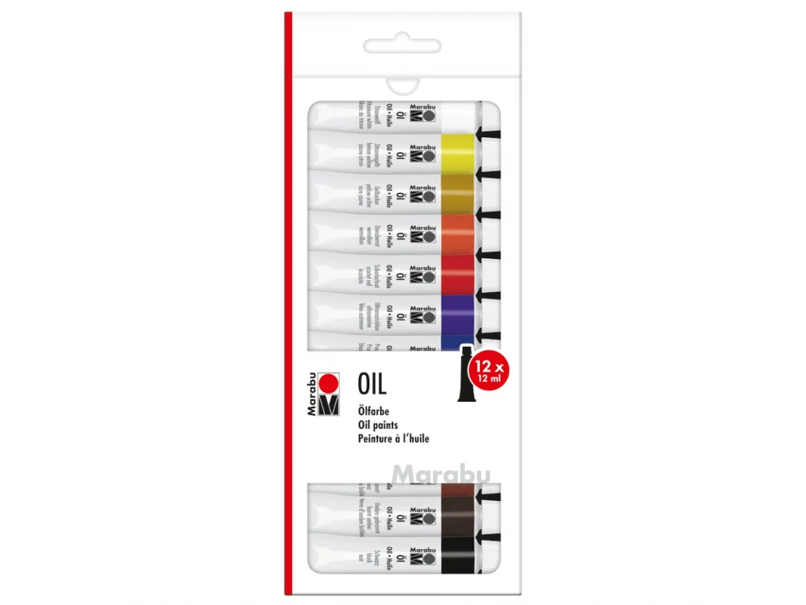 Set de 12 tubes de peinture à l'huile Marabu x12ml