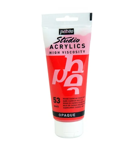 Peinture acrylique Pebeo 100ml Rouge cadmium foncé imit N°53