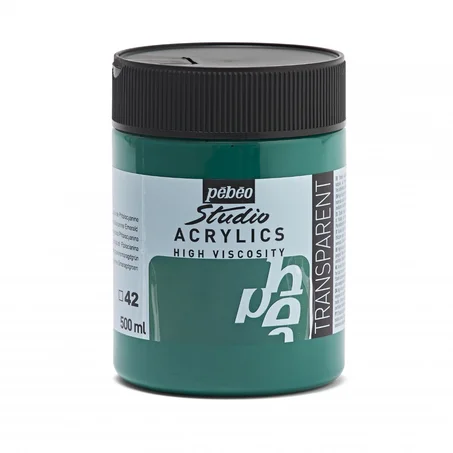 Peinture acrylique Pebeo 500ml Emeraude de Phtalocyanine N°42