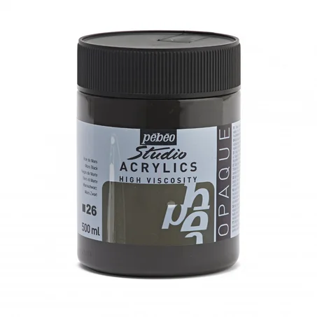 Peinture acrylique Pebeo 500ml Noir de Mars N°26