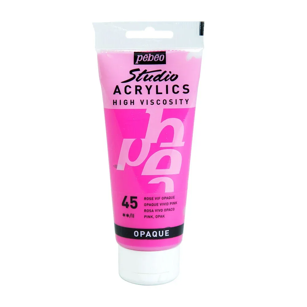Peinture acrylique Pebeo 100ml Rose vif opaque N°45