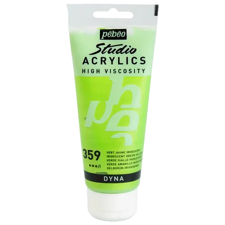 Peinture acrylique Pebeo 100ml Vert jaune iridescent N°359