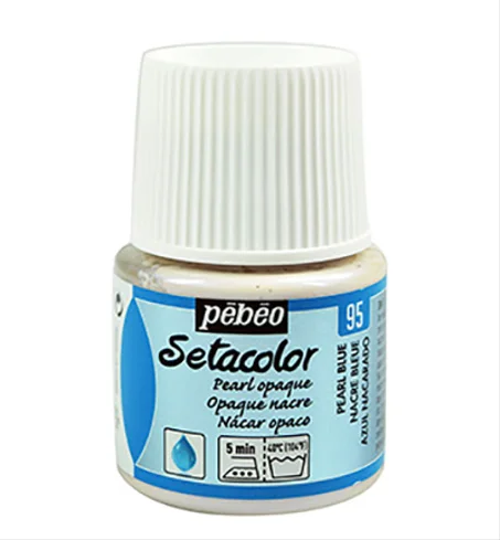 Peinture tissu setacolor Pebeo 45ml Nacre bleue N°95