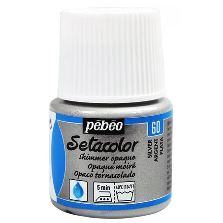 Peinture tissu setacolor Pebeo 45ml Argent N°60
