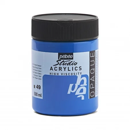 Peinture acrylique Pebeo 500ml Cyan primaire N°49