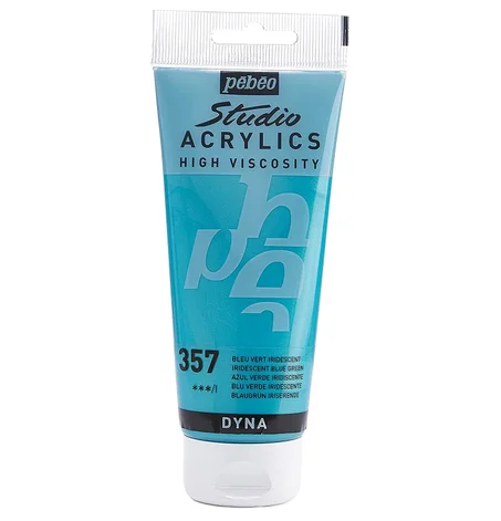 Peinture acrylique Pebeo 100ml Bleu vert iridescent N°357