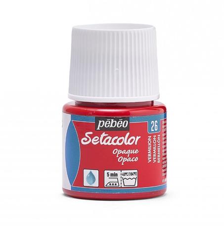 Peinture tissu setacolor Pebeo 45ml Vermillion N°26