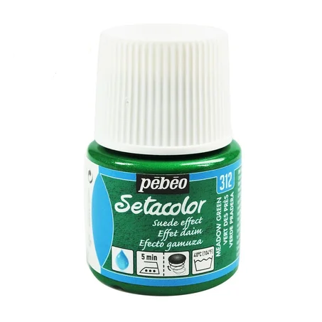 Peinture tissu setacolor Pebeo 45ml Vert des près N°312