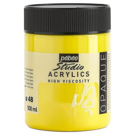 Peinture acrylique Pebeo 500ml Jaune primaire opaque N°48