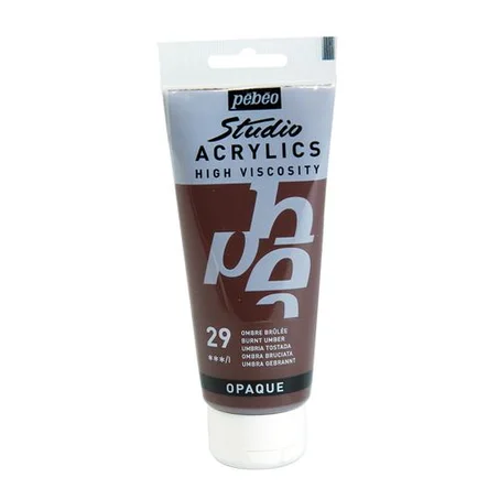 Peinture acrylique Pebeo 100ml Ombre brûlée N°29