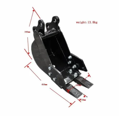 200mm Narrow Bucket Attachment for TYPHON Mini Excavators USA