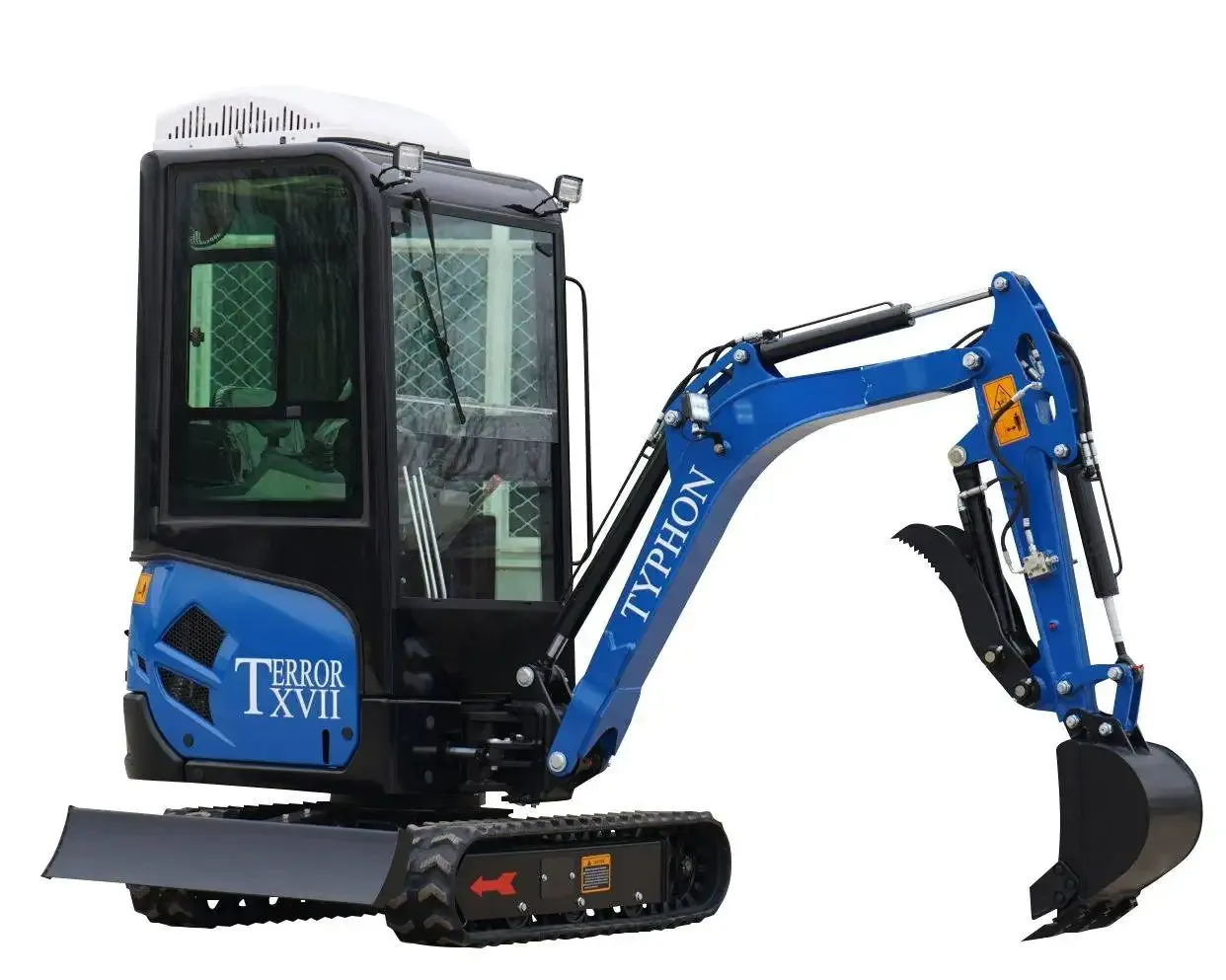 2025 4000 lb TYPHON TERROR XVII Cabin Mini Excavator Rubber Track with Kubota D9