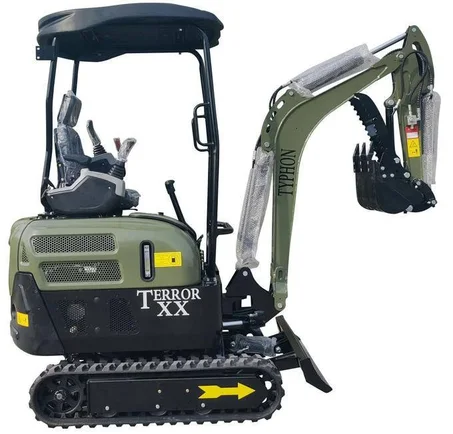 4,000 lb Green TYPHON TERROR XX Mini Excavator Rubber Track with Kubota D902