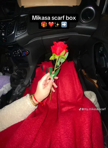 شال نسائي من الصوف - ناعم، منتفخ +وردة هدية