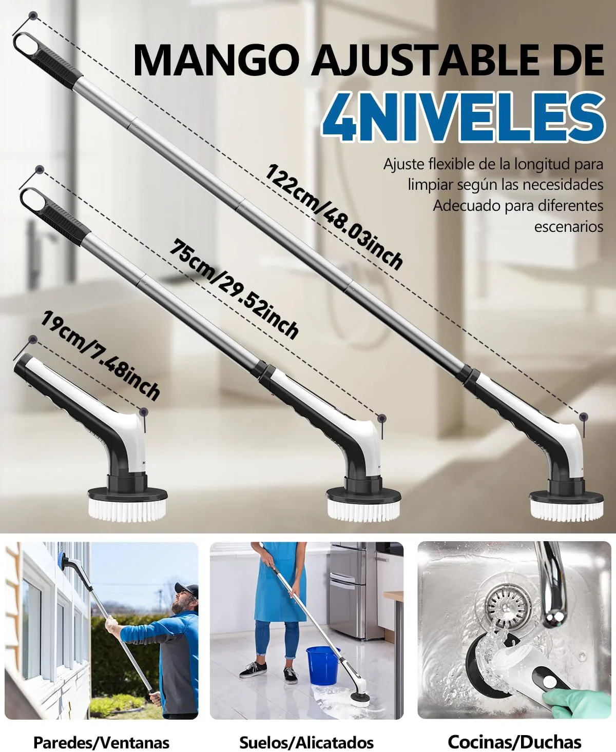 Cepillo Giratorio De Limpieza 9 En 1